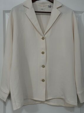 Aritzia Wilfred Freeform Shirt Crepette Cream Birch XS
